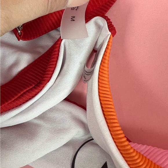 Pink Orange & Red Colour-Block Bikini Set - Picture 5 of 5